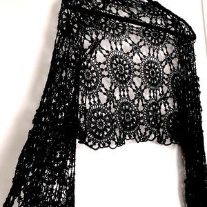 Black Lace Cardigan Shoulder Shrug